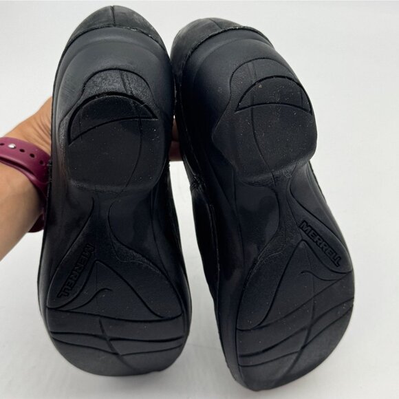 Merrell Womens Emma Clogs Shoes Size 8.5 Black Leather Comfort Slip-On Classic - Picture 12 of 13